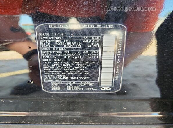 3PCAJ5M11KF130522 2019 INFINITI QX50 Black Вид наклейки з VIN-кодом