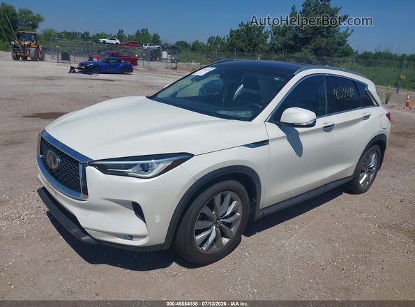 3PCAJ5M30KF132621 2019 INFINITI QX50 White წინა მარცხენა ხედი სამი მეოთხედიდან