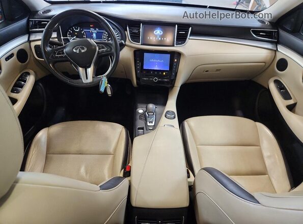 3PCAJ5M37KF110177 2019 INFINITI QX50 White Dashboard view