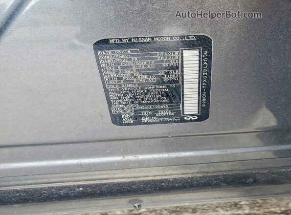 3PCAJ5M3XKF120895 2019 INFINITI QX50 Gray VIN կոդի պիտակի տեսք