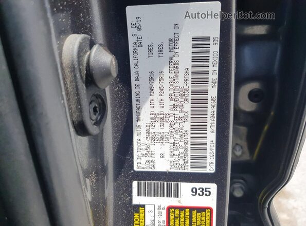 3TMBZ5DN0KM021724 2019 TOYOTA TACOMA Gray Вид підкапотного простору