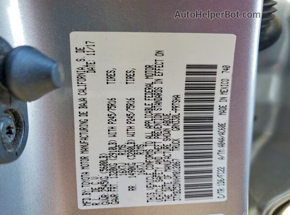 3TMBZ5DNXHM012067 2017 TOYOTA TACOMA Silver Engine compartment view