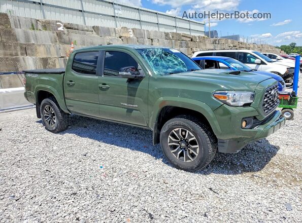 3TMCZ5AN0MM394886 2021 TOYOTA TACOMA Зеленый Передняя правая четверть