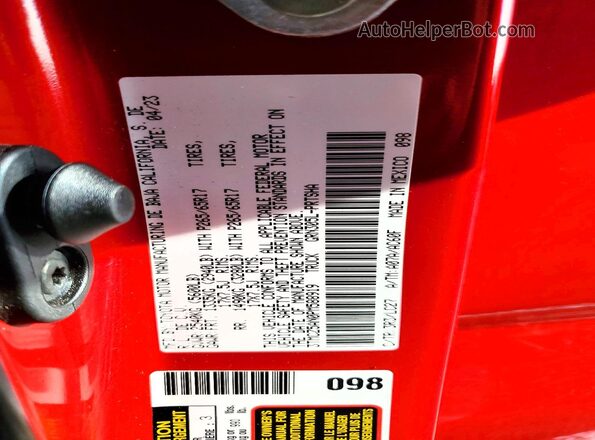 3TMCZ5AN0PM588919 2023 TOYOTA TACOMA Red VIN կոդի պիտակի տեսք