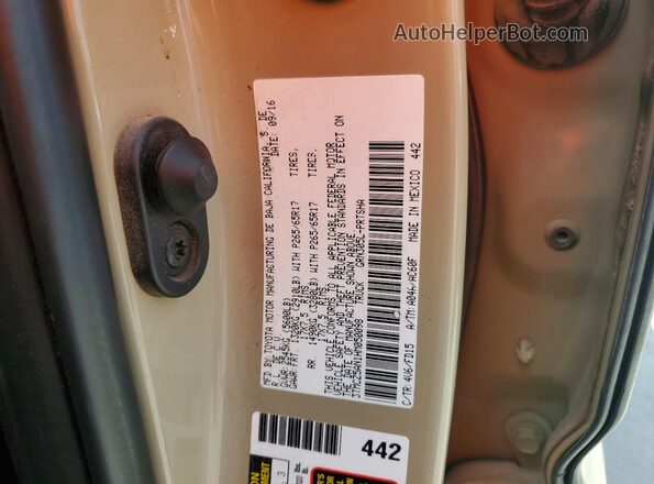 3TMCZ5AN1HM050098 2017 TOYOTA TACOMA Желто-коричневый Вид подкапотного пространства
