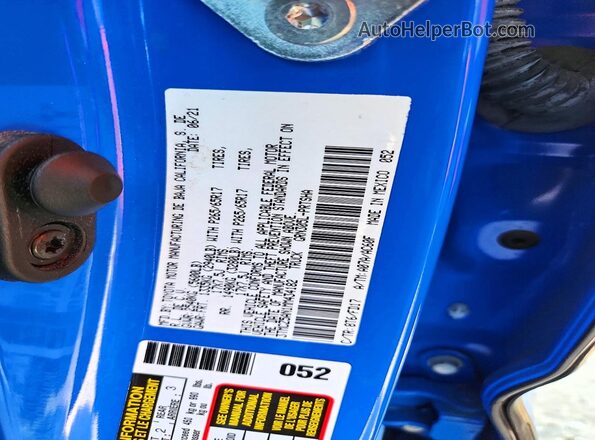 3TMCZ5AN1MM434182 2021 TOYOTA TACOMA Blue VIN sticker view