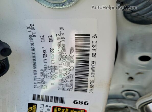 3TMCZ5AN1PM643362 2023 TOYOTA TACOMA White ძრავის განყოფილების ხედი