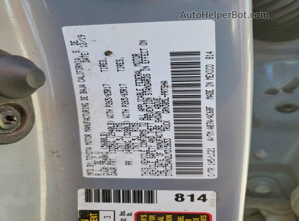 3TMCZ5AN2LM315653 2020 TOYOTA TACOMA Gray Вид наклейки з VIN-кодом