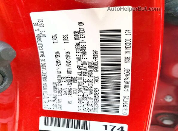 3TMCZ5AN2PM556909 2023 TOYOTA TACOMA Red Вид підкапотного простору