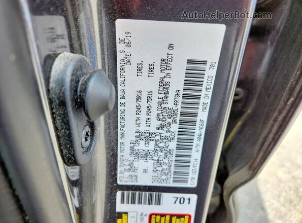 3TMCZ5AN4KM271055 2019 TOYOTA TACOMA Серый Вид наклейки с VIN-кодом
