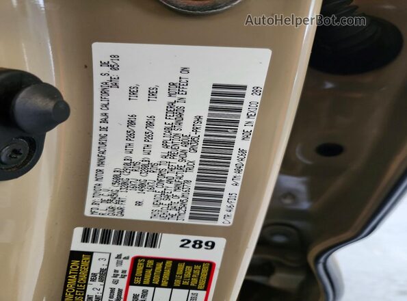 3TMCZ5AN5JM163770 2018 TOYOTA TACOMA Cream Widok naklejki z numerem VIN