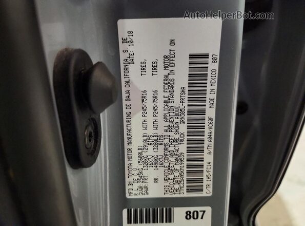 3TMCZ5AN5KM199539 2019 TOYOTA TACOMA Gray Vista del compartimento del motor