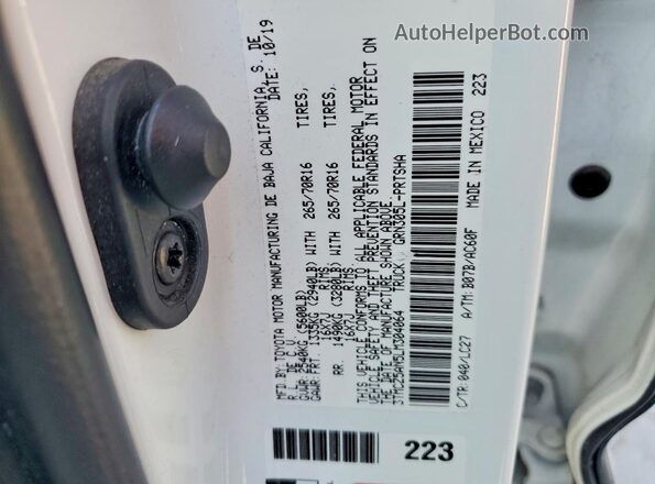 3TMCZ5AN5LM304064 2020 TOYOTA TACOMA White Widok komory silnika