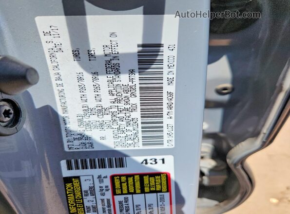 3TMCZ5AN6JM122435 2018 TOYOTA TACOMA Gray VIN კოდის სტიკერის ხედი