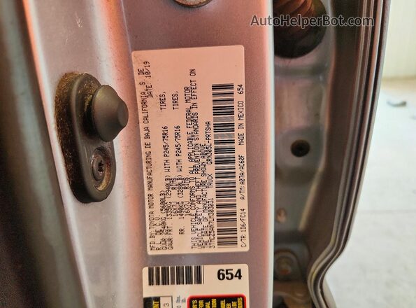 3TMCZ5AN7LM303031 2020 TOYOTA TACOMA Серебряный Вид подкапотного пространства