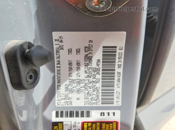 3TMCZ5AN8KM249933 2019 TOYOTA TACOMA Gray VIN կոդի պիտակի տեսք