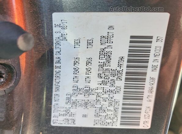 3TMCZ5ANXHM072987 2017 TOYOTA TACOMA Gray Вид підкапотного простору