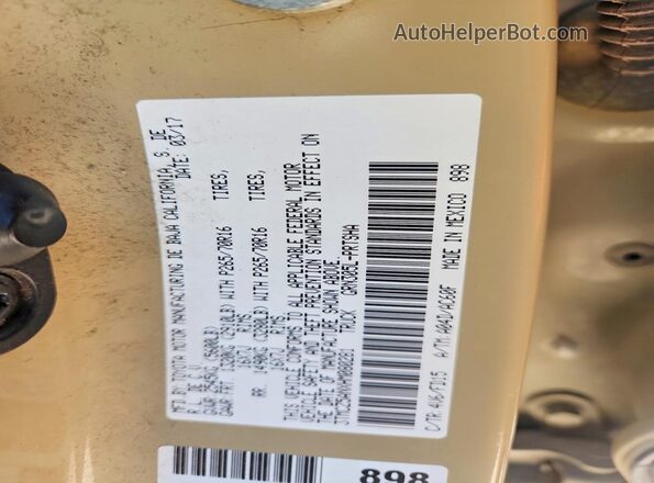 3TMCZ5ANXHM080281 2017 TOYOTA TACOMA Beige VIN კოდის სტიკერის ხედი