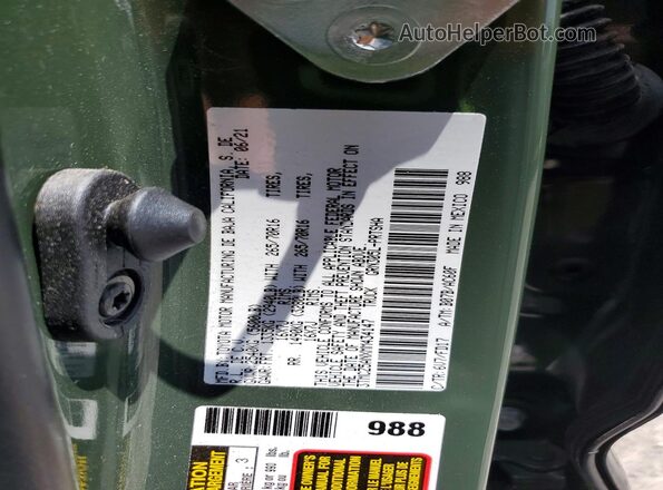 3TMCZ5ANXMM434147 2021 TOYOTA TACOMA Green Вид наклейки з VIN-кодом