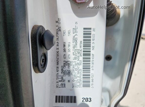 3TMDZ5BN1PM169125 2023 TOYOTA TACOMA White Շարժիչի բաժամունքի տեսք