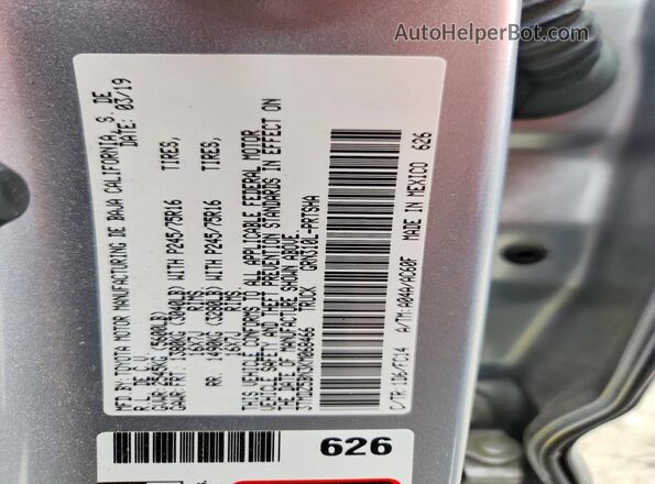 3TMDZ5BN3KM068466 2019 TOYOTA TACOMA Silver Вид підкапотного простору