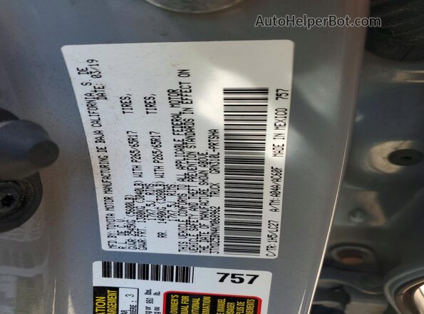 3TMDZ5BN4KM068962 2019 TOYOTA TACOMA Silver Engine compartment view