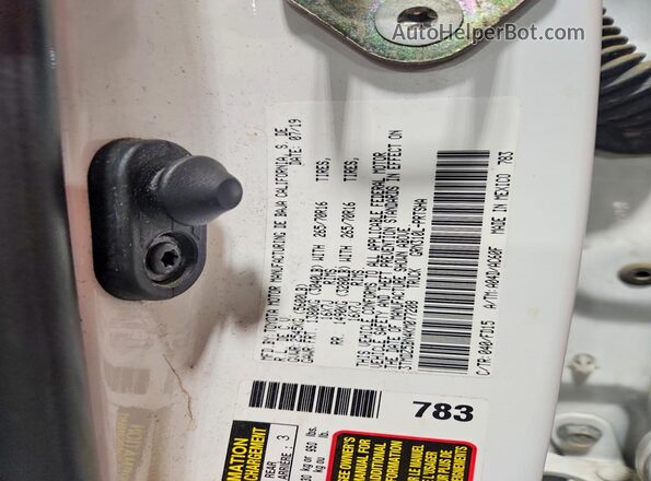 3TMDZ5BN4KM077208 2019 TOYOTA TACOMA White Вид підкапотного простору