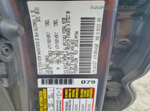 3TMDZ5BN4MM112588 2021 TOYOTA TACOMA Charcoal VIN sticker view