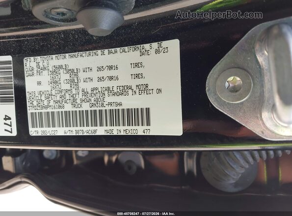 3TMDZ5BN8PM161068 2023 TOYOTA TACOMA Black Widok komory silnika