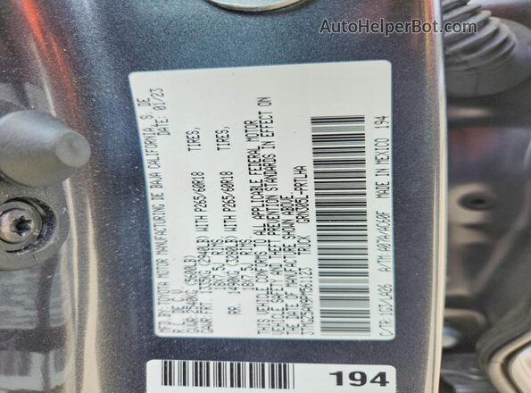 3TMGZ5AN9PM561123 2023 TOYOTA TACOMA Gray Вид підкапотного простору