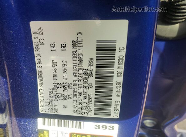 3TMKB5FN7SM024976 2025 TOYOTA TACOMA Blue VIN sticker view