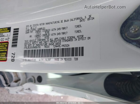 3TMLB5JN1RM056781 2024 TOYOTA TACOMA White Widok komory silnika