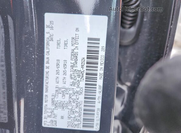 3TMLB5JN8SM207931 2025 TOYOTA TACOMA Gray Vista del compartimento del motor