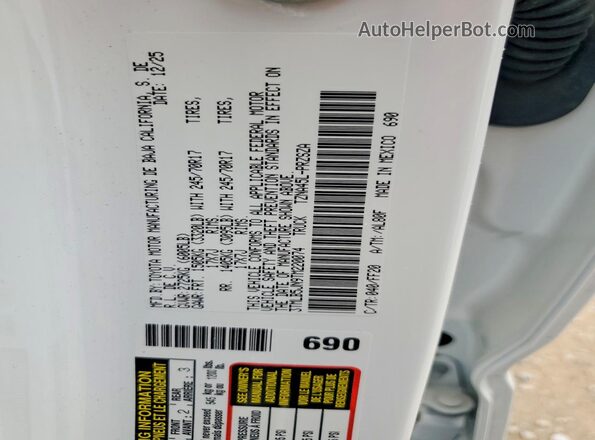 3TMLB5JN9TM220074 2026 TOYOTA TACOMA Белый Вид подкапотного пространства
