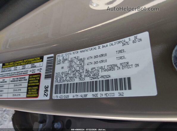 3TMLB5JN9TM243919 2026 TOYOTA TACOMA Brown Engine compartment view