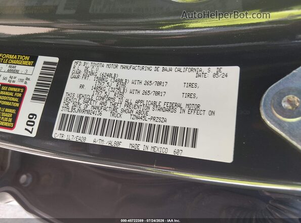 3TMLB5JNXRM024136 2024 TOYOTA TACOMA Gray Engine compartment view