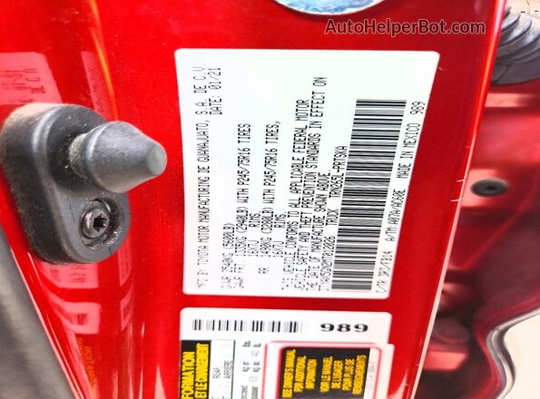 3TYAX5GN2MT012026 2021 TOYOTA TACOMA Red Вид підкапотного простору