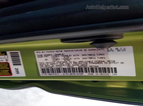 3TYCZ5AN0PT131631 2023 TOYOTA TACOMA Зеленый Вид подкапотного пространства