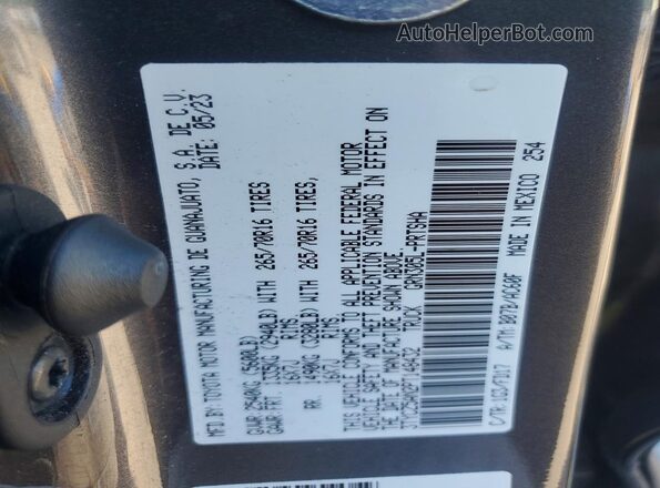 3TYCZ5AN2PT148432 2023 TOYOTA TACOMA Gray Շարժիչի բաժամունքի տեսք
