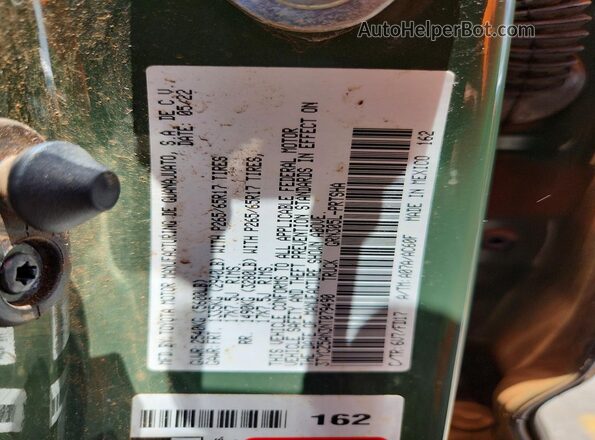 3TYCZ5AN3NT079490 2022 TOYOTA TACOMA Green VIN կոդի պիտակի տեսք