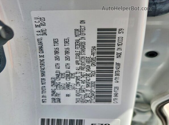 3TYCZ5AN3PT138282 2023 TOYOTA TACOMA White Շարժիչի բաժամունքի տեսք