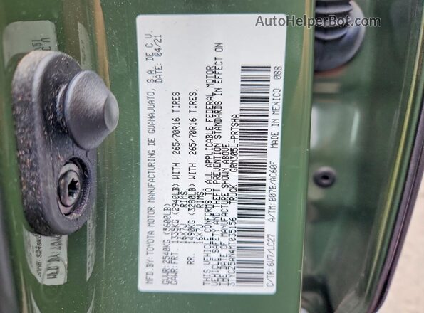 3TYCZ5AN4MT035156 2021 TOYOTA TACOMA Green Engine compartment view