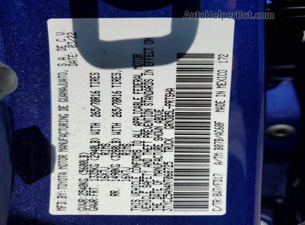 3TYCZ5AN4NT068725 2022 TOYOTA TACOMA Blue Widok komory silnika