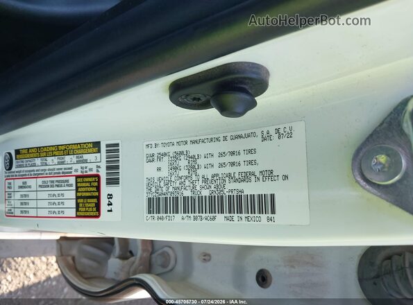 3TYCZ5AN4NT093916 2022 TOYOTA TACOMA White Շարժիչի բաժամունքի տեսք