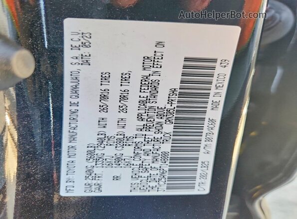 3TYCZ5AN6PT148000 2023 TOYOTA TACOMA Black Widok naklejki z numerem VIN