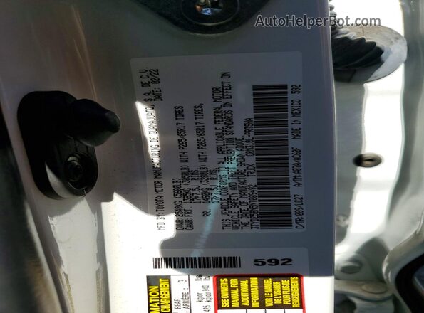 3TYDZ5BN5NT009492 2022 TOYOTA TACOMA White Вид підкапотного простору