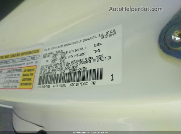 3TYJDAHN0RT013179 2024 TOYOTA TACOMA White Engine compartment view