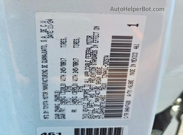 3TYJDAHN2RT014883 2024 TOYOTA TACOMA Белый Вид подкапотного пространства