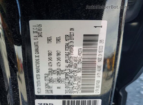 3TYKD5HN0TT043883 2026 TOYOTA TACOMA Black Вид наклейки з VIN-кодом