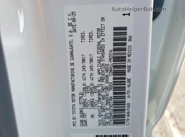 3TYKD5HN1ST037704 2025 TOYOTA TACOMA Белый Вид подкапотного пространства